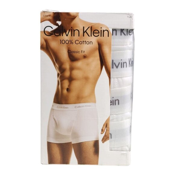 Calvin Klein Mens 5-Pack Classic Fit Cotton Trunks White 2XL XXL  $70 - Picture 6 of 6